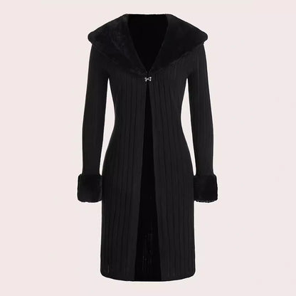 Slim Fit Slimming Knitted Casual Top Trench Coat