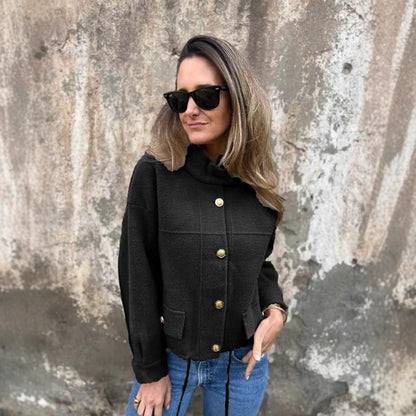 Tie Pocket Cardigan Single-breasted Mid-length Coat