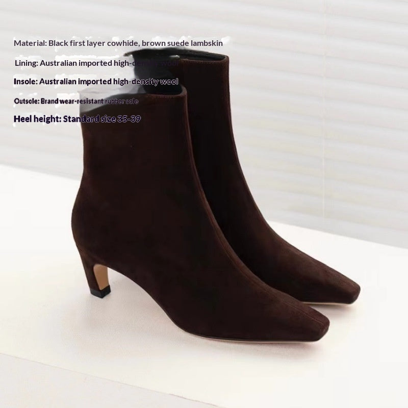 Womens Genuine Leather Snow Boots For Winter Cowhide