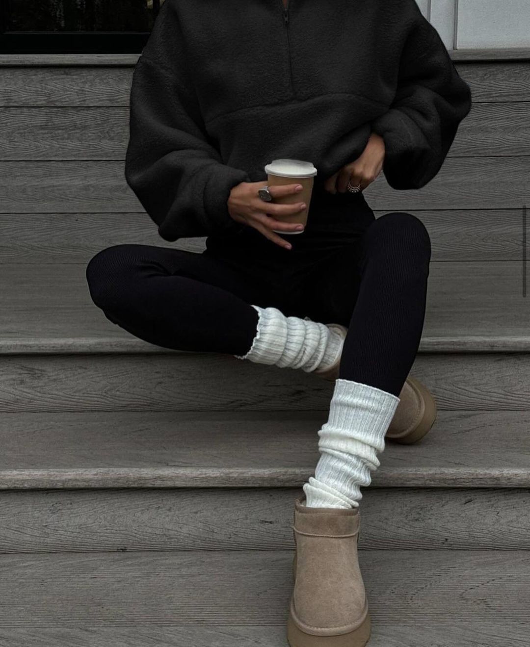 Solid Color European And American Zipper Collar Plush Coat