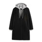 Detachable With Coat And Cap Stitching Coat For Women