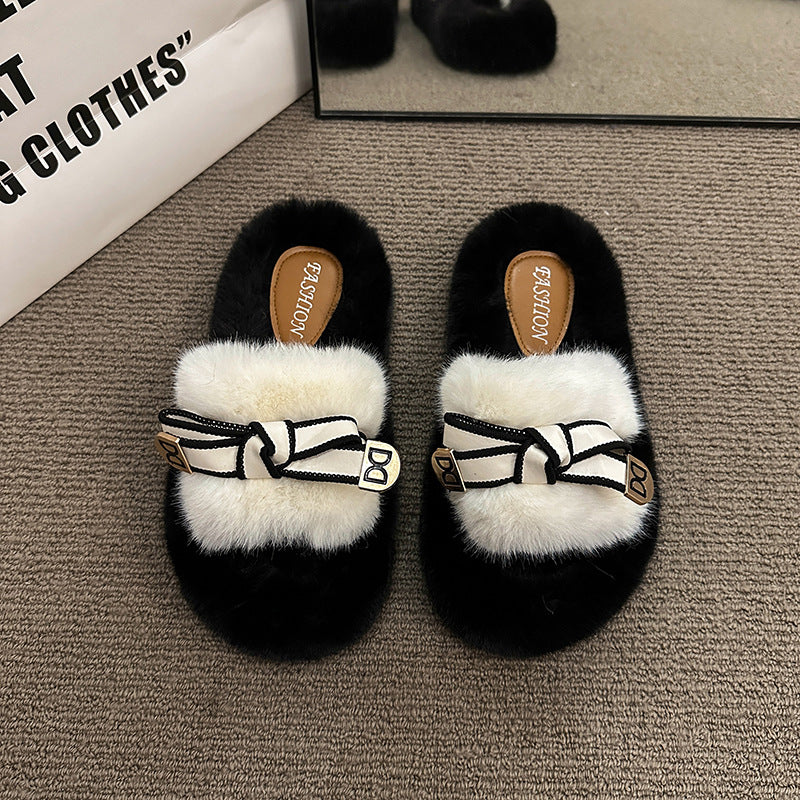Versatile Furry Cotton Slippers For Womenperfect For Fall And Winter Wear