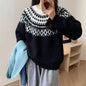 New Round Neck Loose Slimming Christmas Style Knitwear Top