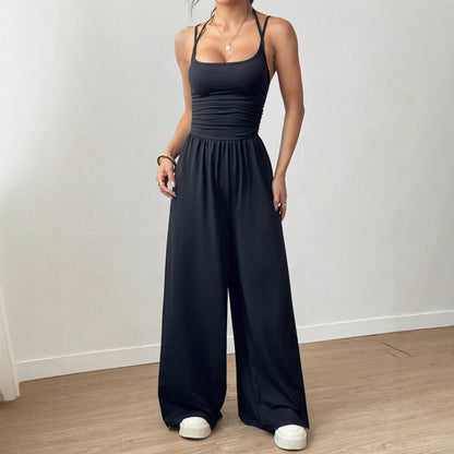 Black Camisole Waist Wide Leg Jumpsuit