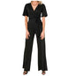 Women's Casual Solid Color Short Sleeve Belt Jumpsuit