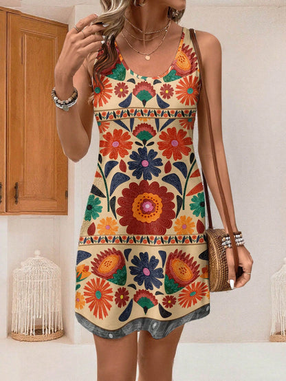 Spring And Summer New Elegant Slim Tie-dyed Printed Vest Skirt