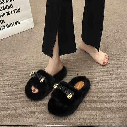 Versatile Furry Cotton Slippers For Womenperfect For Fall And Winter Wear
