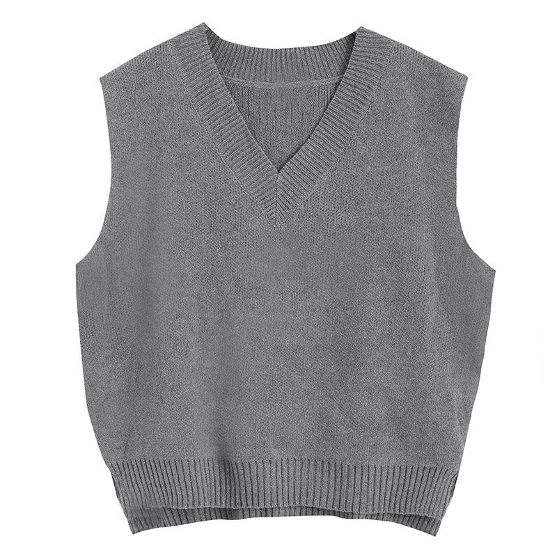 Plus Size V-neck Knitted Vest Women