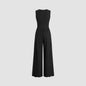 Women's Solid Color Loose Sleeveless Knitted Jumpsuit