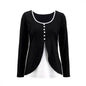 Casual Contrast Color Women's Two-piece Long-sleeved T-shirt