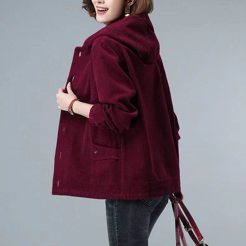 Corduroy Thickening Minimalist Oversized Loose Coat