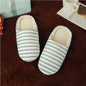 Softsoled Ultrasoft Velvet Cotton Slippers Striped Indoor Floor And Home Cotton Slippers