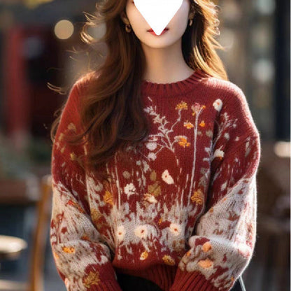 Soft Glutinous Idle Style Loose Red Younger Knitwear