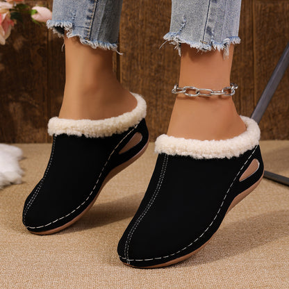 Fashion Plush Slippers Outdoor Wedges Sandals Women's Garden Shoes