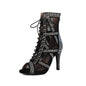Womens Sparkling Rhinestone Heat-Transfer Mesh High Heels