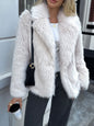 Solid Color Fluff Long Sleeve Coat Women's Clothing