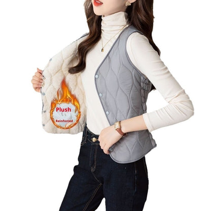 Vest Women's Short Bottoming Autumn And Winter Plus Velvet Thickened