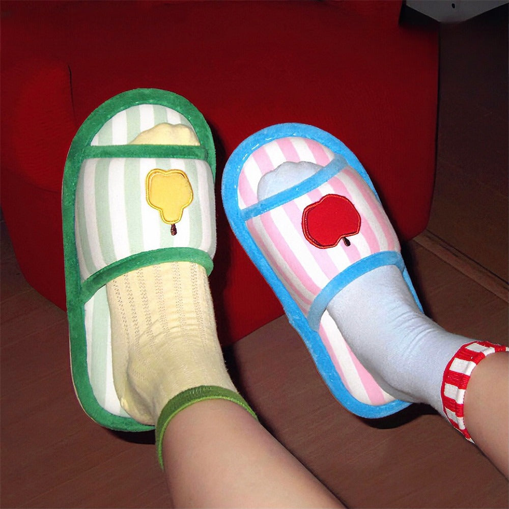 Cute Stylish Sweat-absorbing And Breathable Striped Slippers