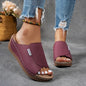 Womens Plus-size Chunky-sole Casual Slippers