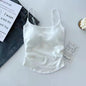 Women's Pure Color Casual Versatile Sling Pleated With Chest Pad Vest
