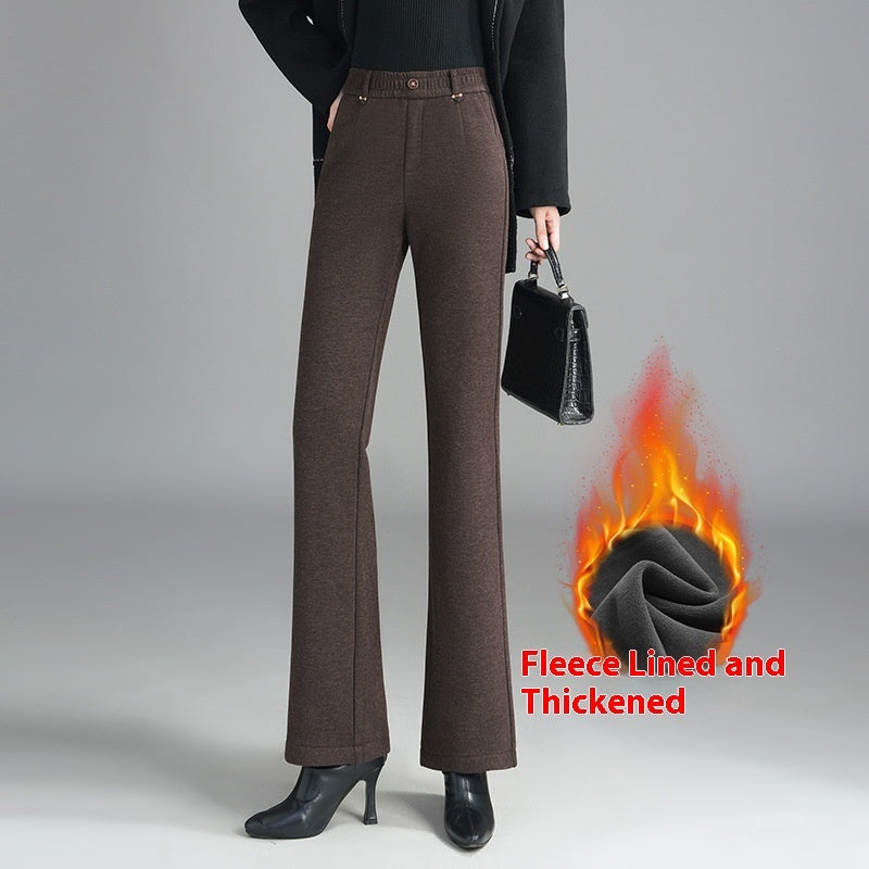 Women's Fashionable Stylish Casual Fleece-lined Slim Flare Pants