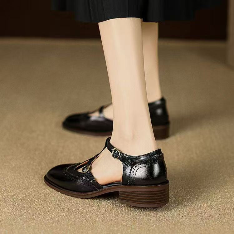 Retro Brogue Womens Shoes In British Style