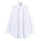 Women's Fashion Casual Loose Tie Decorated Poplin Shirt