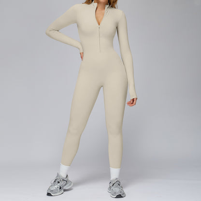 One-piece Close-fitting Fleece Yoga Bodysuit