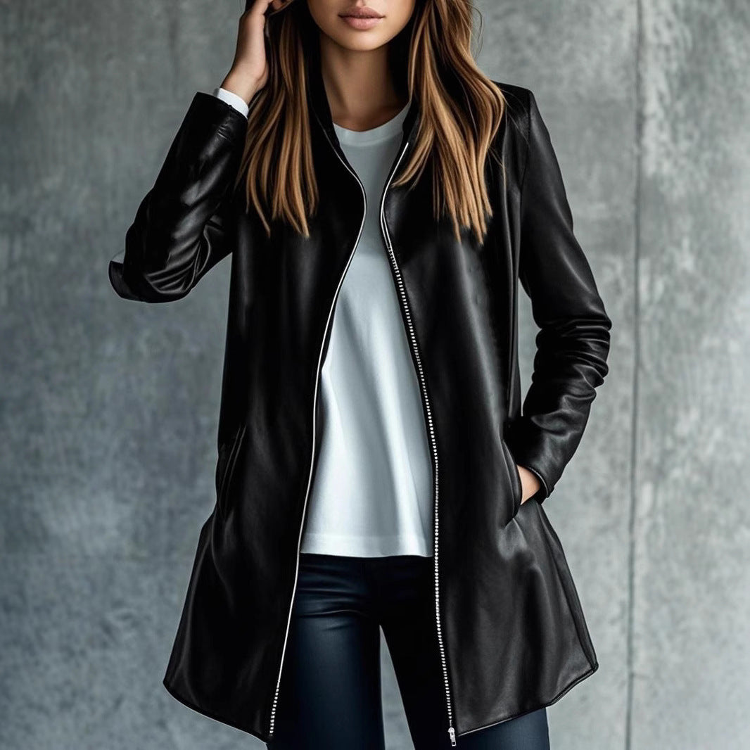 Women's Leather Jacket Elegant High-grade Versatile Casual