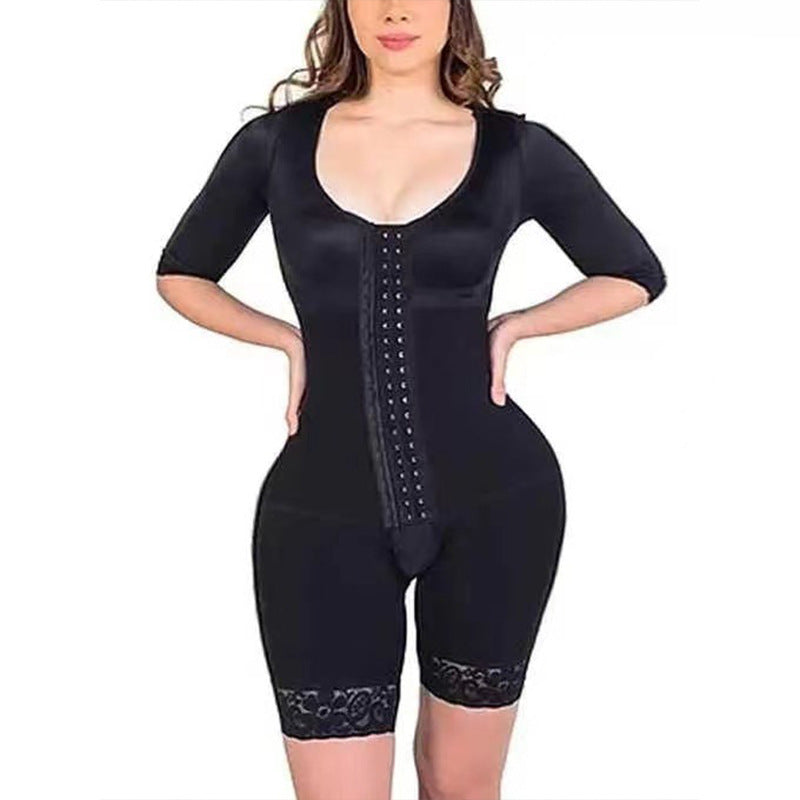 Half Sleeve One-piece Corset Reinforced Hip-lift And Belly Shaping Corset