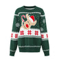 Cartoon Elk Jacquard Pullover Bottoming Sweater