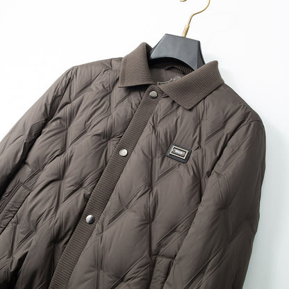 High-grade Knitted Lapel Lightweight Down Coat Men