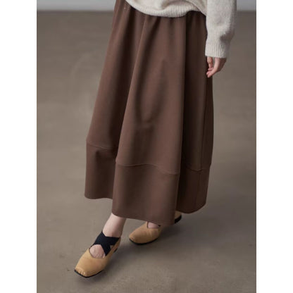 Commuter Woolen Solid Color Bud Skirt Women