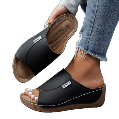 Womens Plus-size Chunky-sole Casual Slippers