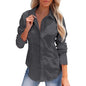 Pure Color All-matching Office Temperament Shirt Top
