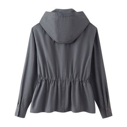 Women's Commute Style All-matching Hooded Jacket Overalls Culottes