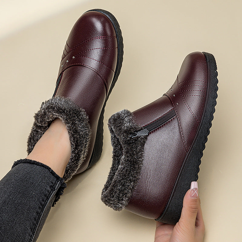 Winter Cotton Shoes For Middle-aged And Elderly WomenWinter Cotton Shoes For Middle-aged And Elderly WomenProduct information: Pattern: Solid color Inner material: Artificial short fleece Applicable sports: Universal Color: 807 black, 807 red-brown, 802 b