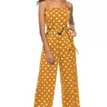 Polka Dot Printing Gallus Siamese Trousers Elegant And Comfortable