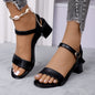 Womens Plus Size Fashionable Round Toe High Heel Sandals