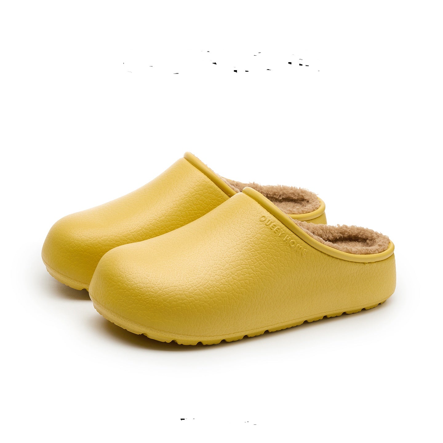 Womens Fleece-Lined Waterproof Thick-Soled Cotton Slippers