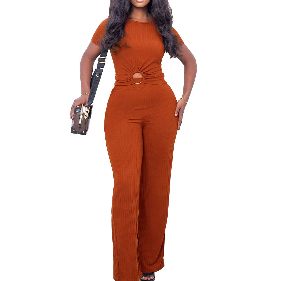 Solid Color Casual Suit For Women