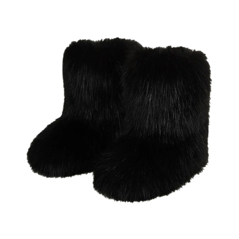 European And American Imitation Raccoon Fur Winter Warm Mid-calf Women's Shoes European And American Imitation Raccoon Fur Winter Warm Mid-calf Women's Shoes Product information: Inner Material: Plush Color: Imitation Raccoon Fur Khaki, Imitation Raccoon