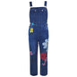 Women's Classic Denim Overalls - High-Waisted Loose Fit Straight Leg Jumpsuit With Unique Print Design