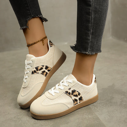 Round Toe Lace-up Vintage Leopard Print German Training Shoes Vintage Leopard Print Training Shoes – Round Toe Lace-up Vintage Leopard Print Training Shoes, Step out in style with . Round toe, lace-up design combines fashion and comfort for casual, sporty